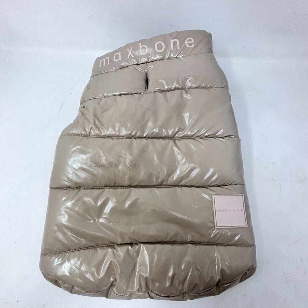 Maxbone Beige Puffer Dog Coat Size M - Insulated Winter Jacket